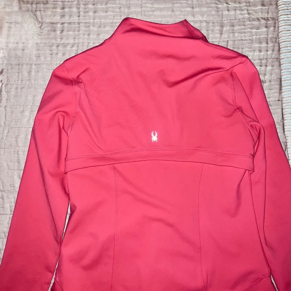 Spyder Women's Full Zip Athletic Jacket Coral Pink Medium - Picture 10 of 13